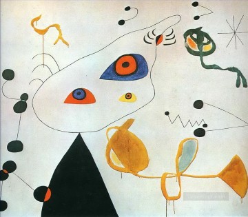 Mujer y pájaro en la noche 3 Joan Miró Pinturas al óleo